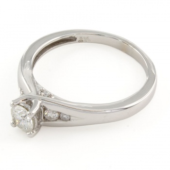 9ct White Gold Diamond 40pt Ring Size J
